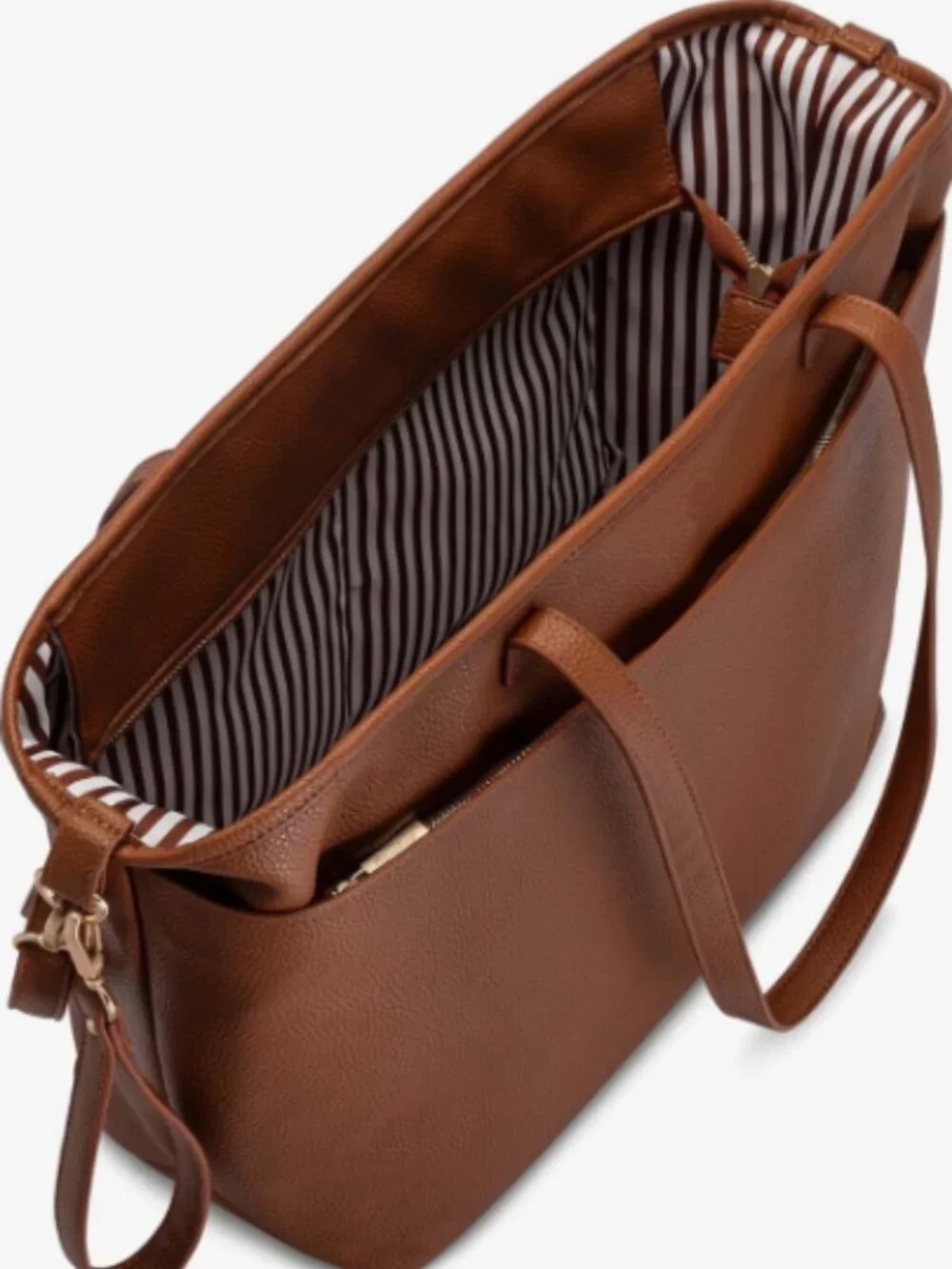 Everyday Brown Leather Tote Bag with Shoulder Straps